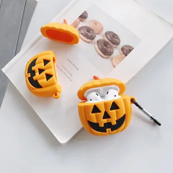 

New Silicone Headphone Protective Cover for Airpod Cartoon Halloween Pumpkin Ghost DOM668