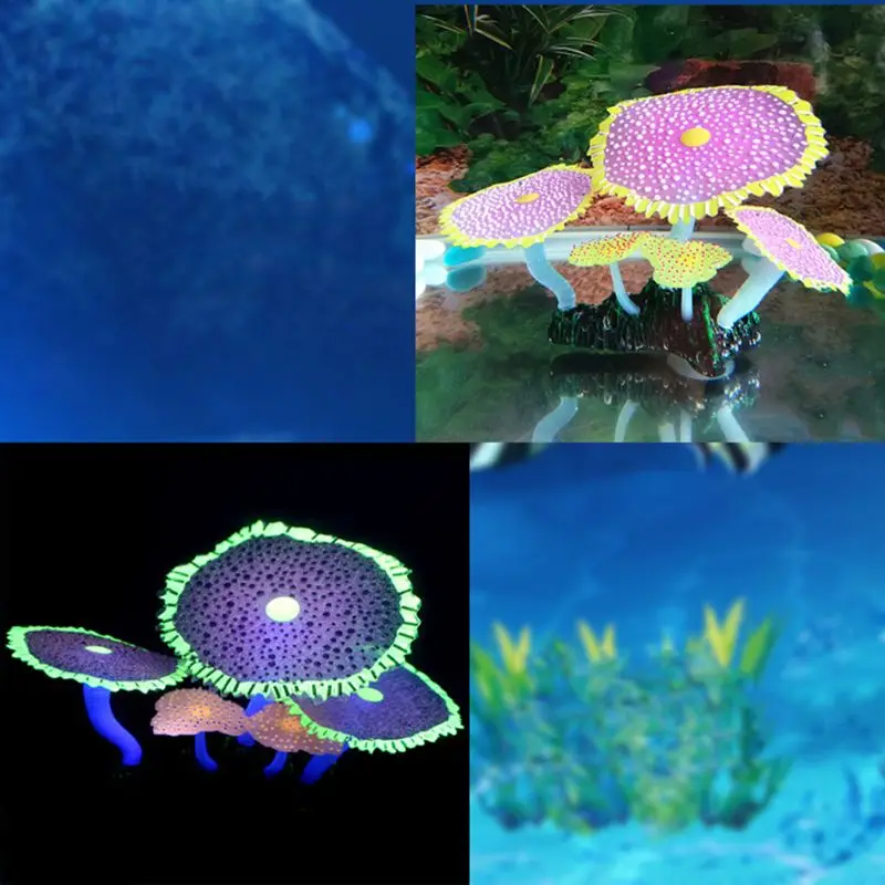Моделирование растений светящаяся звезда точка Anemone подводный мир небольшой Пейзаж украшения для аквариума 090C