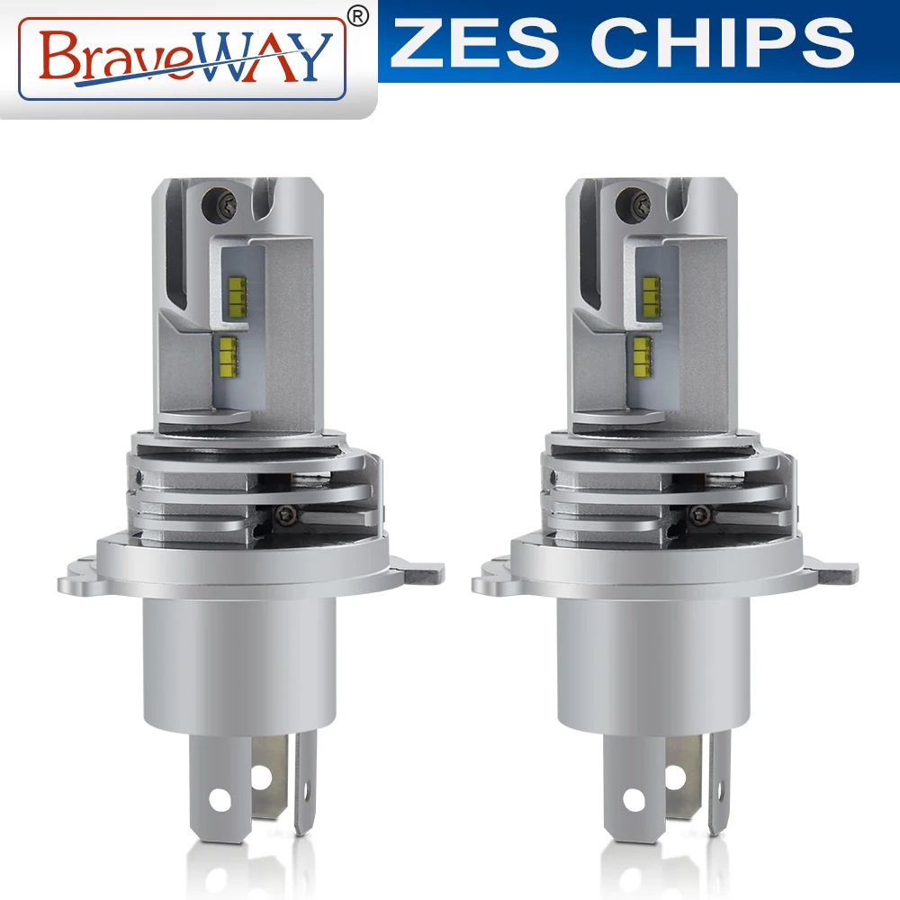 

BraveWay Super Bright ZES Chips H4 LED Bulbs for Car Turbo LED H4 for Motorcycle Headlight 12V Lamps H1 H7 H11 HB3 HB4 9005 9006