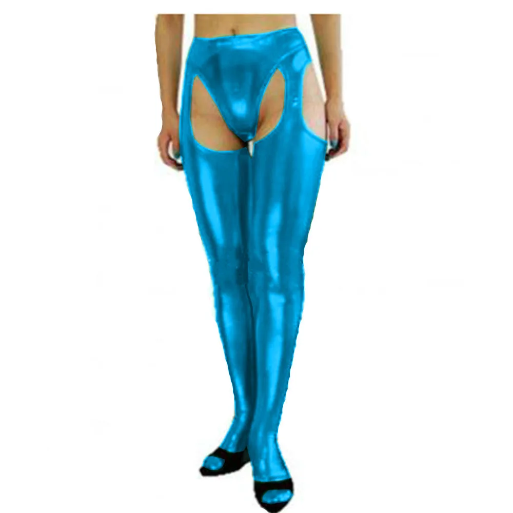 20 Colors Hollow Out Hot Sexy Stockings Women Footed Pencil Leggings Exotic Shiny Metallic Pants Novelty Nightclub Costume