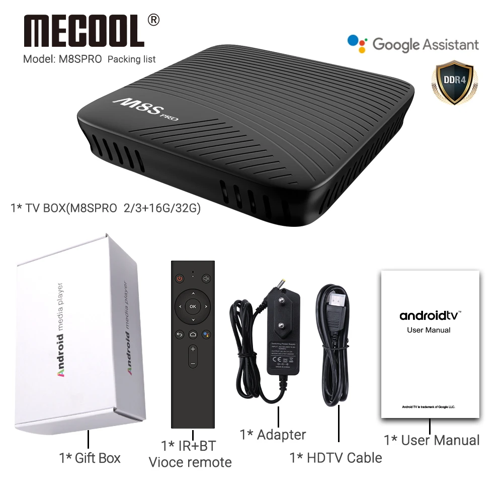Mecool Amlogic S912 Android tv Box DDR4 Восьмиядерный Смарт 7,1 16 Гб 2,4G/5G WiFi BT 4,0 Airplay Miracast HD 4K M8S Pro медиаплеер