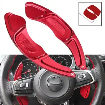 

Red Aluminium Alloy A Pair Car Inner Steering Wheel Shift Paddle Shifter Extension For VW For Golf MK7 TSI GTI R Gear Paddles