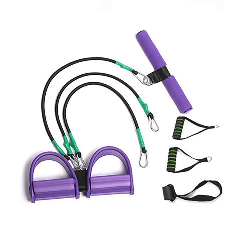 

8Pcs Elastic Pull Rope Set Multifunctional Yoga Exercise Fitness Band Pilates Workout Door Anchor Ankle Straps Resistance Bands