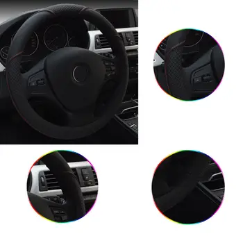 

15 Inch Car Auto Steering Wheel Cover PU Leather Three-Dimensional Rhombus Pattern Case Style Replacement Parts
