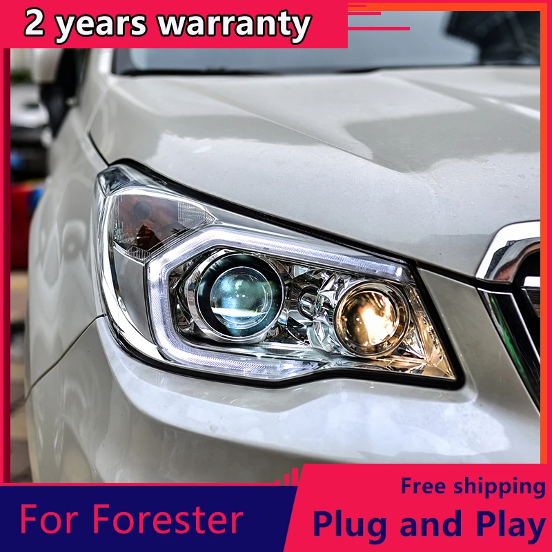 

KOWELL Car Styling For Subaru Forester Headlights 2013-2016 LED Headlight DRL H7 D2H Hid Option Angel Eye Bi Xenon