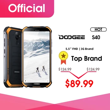 

Upgrade 3GB+32GB DOOGEE S40 MTK6739 Quad Core Android 9.0 4G Network Rugged Mobile Phone IP68 5.5inch Display 4650mAh 8.0MP NFC