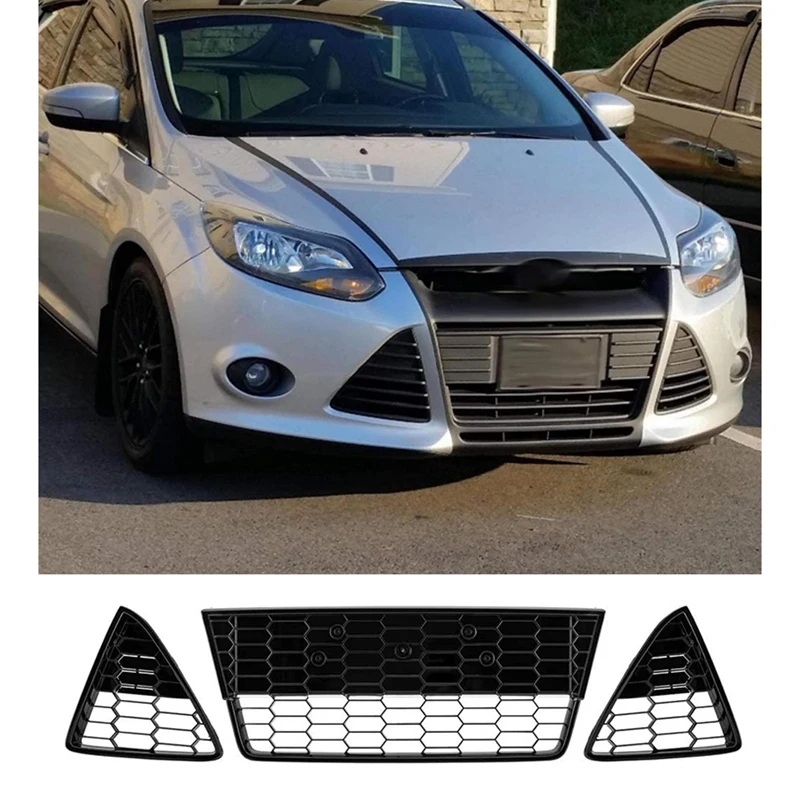 

3 шт. автомобильные решетки переднего бампера для Ford Focus 2012 2013 2014