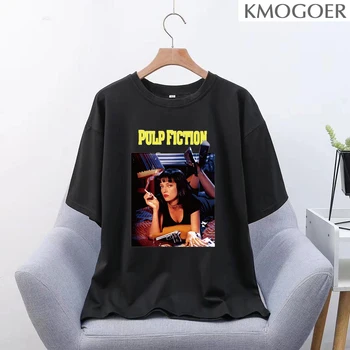 

Women's T-shirt Harajuku T Shirt Women Feminina Ladies Pulp Fiction Mia Funny Graphic T Shirts Women 2020 Summer Femme Clothes