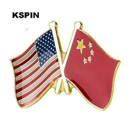 XY0297 США флаг дружбы Металлические Значки для одежды в значках кнопка на брошь покрытие броши для ювелирных изделий 1 шт - Цвет: XY0297