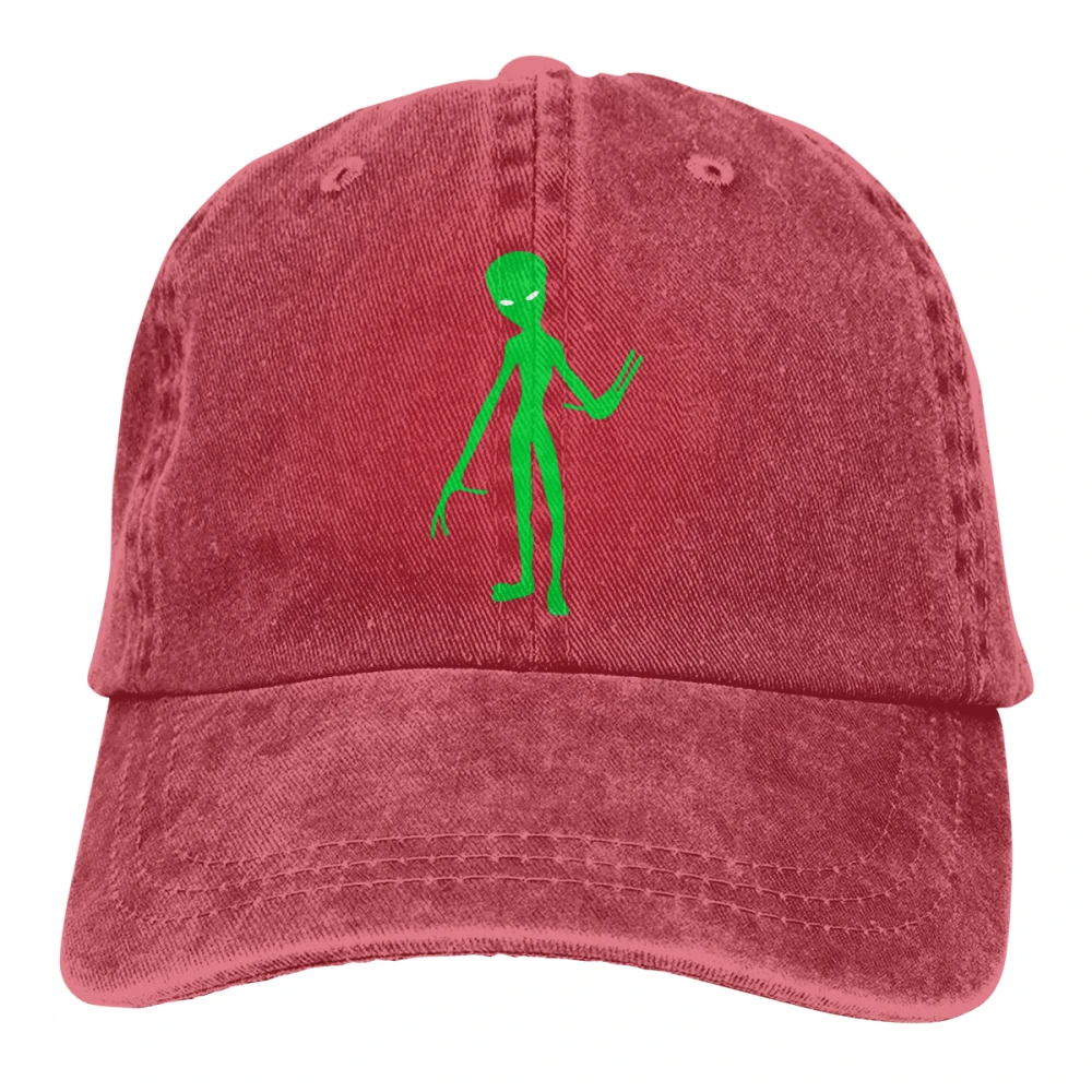 Гангли инопланетянин Casquette темно-синий унисекс Мужские Женские джинсовые бейсболка с ремешком кепки Регулируемый Гольф папа шляпа