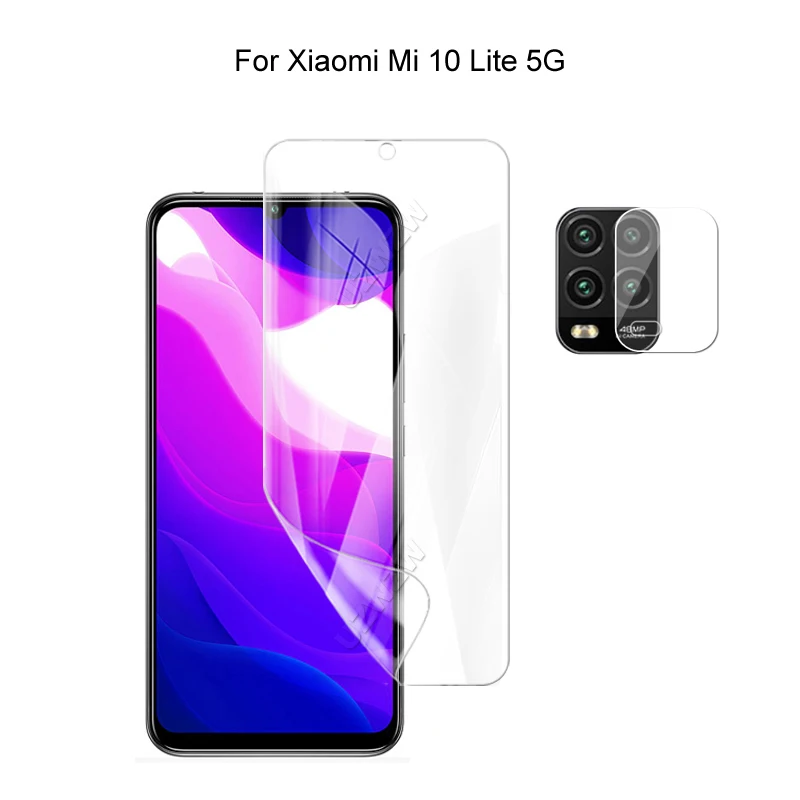 Для Xiaomi Mi 10 Lite 5G Защита камеры и защитное покрытие для экрана HD гидрогель пленка