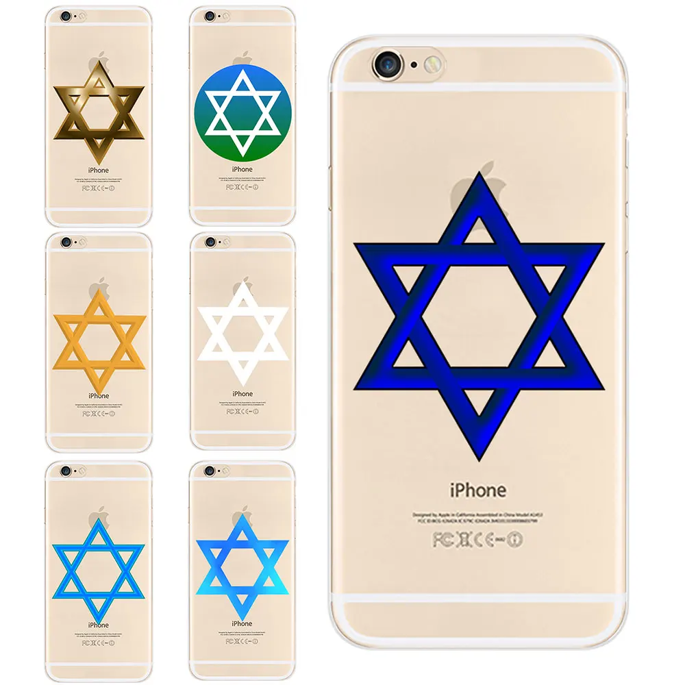 Transparent TPU Phone Cases For iPhone 6 7 8 S XR X Plus 11 Pro Max Star of David Symbol Jewish Logo Protective Cover | Мобильные