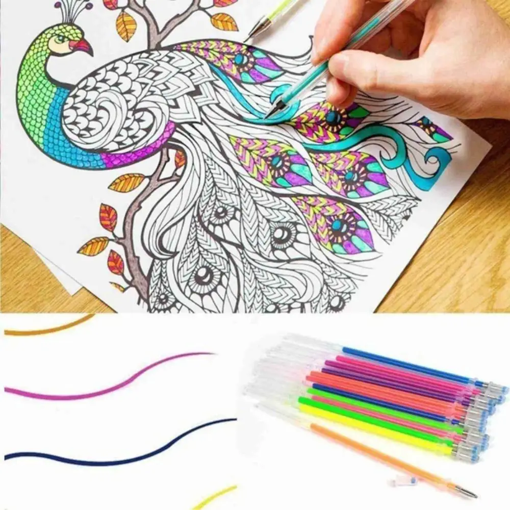 24/48 шт./партия набор флуоресцентных гелевых ручек|refillable brush pen|refill gel penrefill pen |