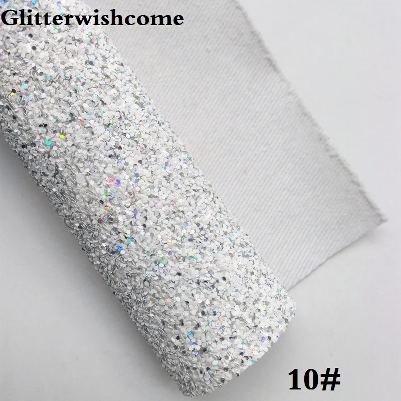 Glitterwishcome 30X134 см мини-рулон, блестящая ткань, винил для луков переливающийся с эффектом блестящей кожи Ткань Винил для луков, GM212 - Цвет: 10