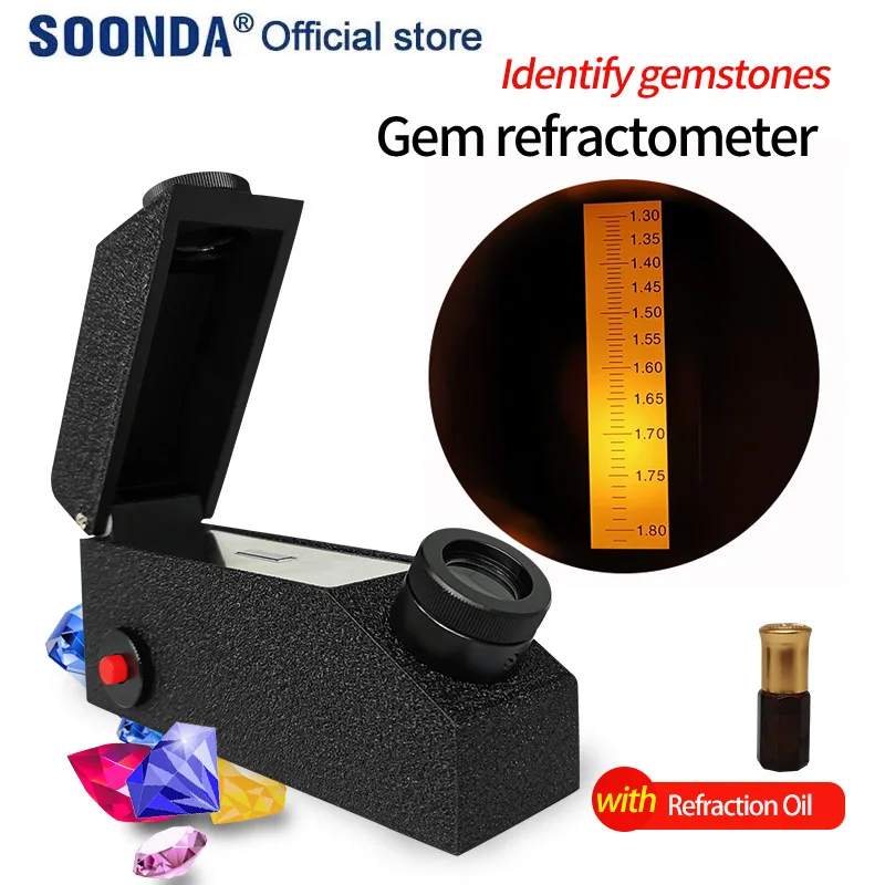 GemRefractometerwithRefractionOilJewelryIdentificationInstrument
