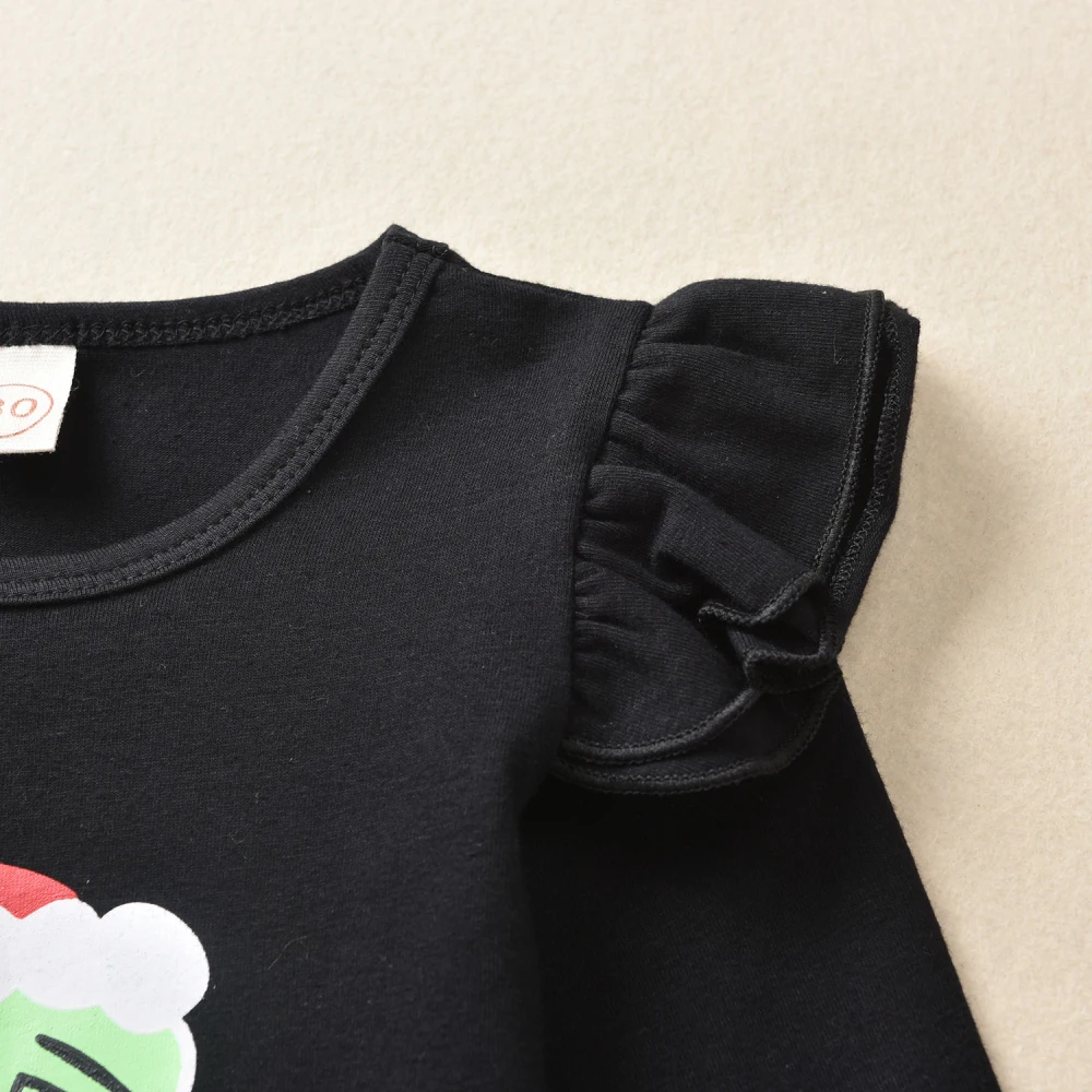 Коллекция года, весенне-осенняя одежда для малышей Рождественская одежда с героями мультфильмов для новорожденных девочек топ, футболка комбинезон, свитерок и юбка комплекты из 2 предметов От 6 месяцев до 5 лет