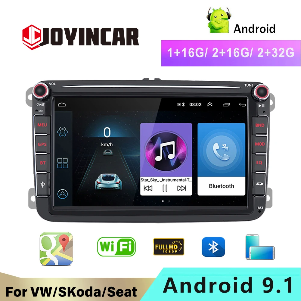 JOYINCAR 2 Din Автомобильный мультимедийный GPS навигатор Стерео Авторадио плеер для VW