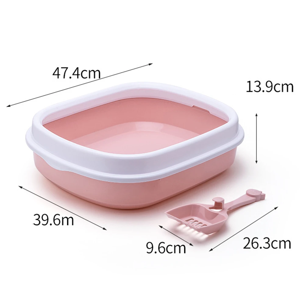 Cat Litter Box Semi-closed Anti Splash Pet Toilet Home Kitten Puppy Clean Plastic Sandbox Cats Dog Tray Bedpan with Scoop Cat Litter Box Semi-closed Anti Splash Pet Toilet Home Kitten Puppy Clean Plastic Sandbox Cats Dog Tray Bedpan with Scoop
