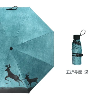 

Korea Automatic Uv Protection 3 Folding Umbrella Black Coating High Quality Windproof Sun Umbrella Creative Rain Gear U6B