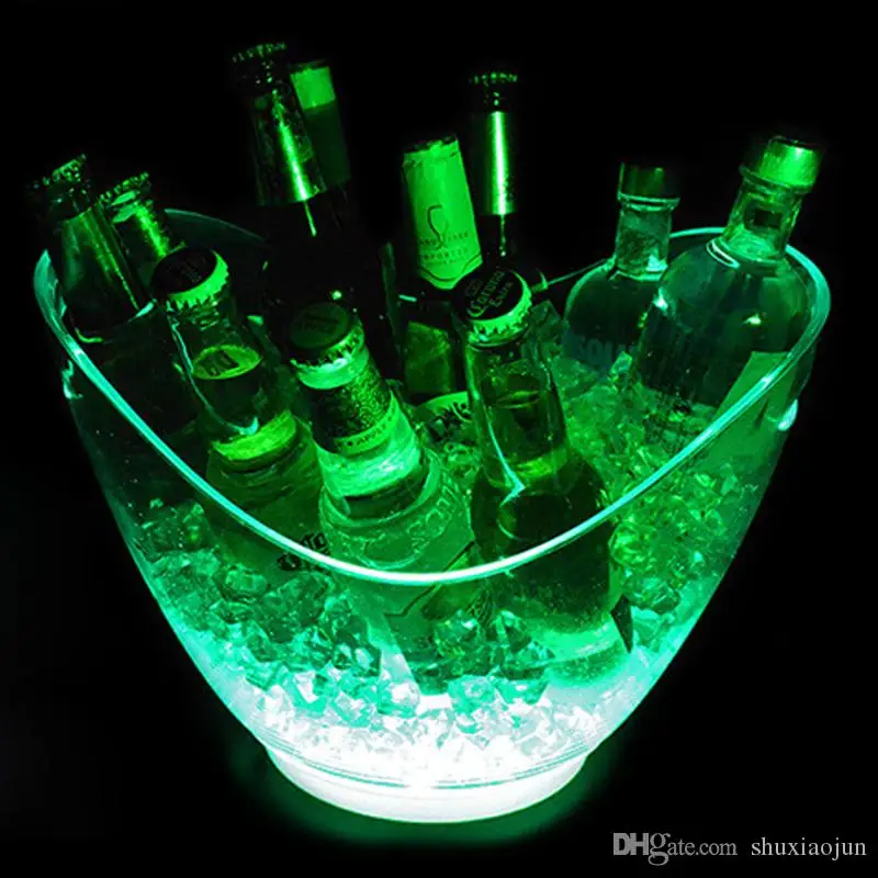 DMAI 5L LED Impermeabile Che Cambia Colore Secchiello per Il Ghiaccio in plastica Bar Locali notturni Secchiello per Birra Secchiello per Il Ghiaccio 