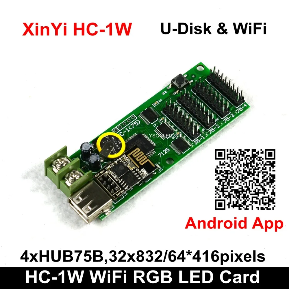 A + 10 шт./лот HC-1W wifi полноцветный светодиодный текстовый экран карта 64*416/192*128