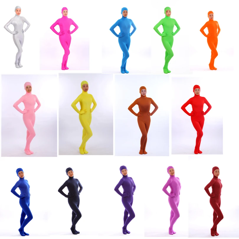 Бесплатная доставка! Новое поступление разноцветный костюм Zentai из лайкры и