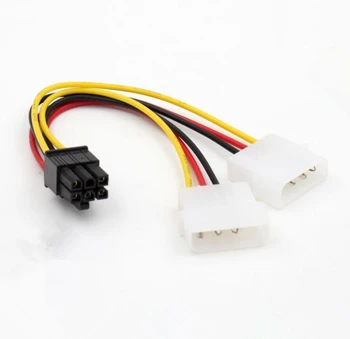 

S SKYEE SATA Power Cable PC Power Supply Dual 4Pin to 6Pin PCI-E Graphics Card SATA Power Cable Splitter Power Supply Cable