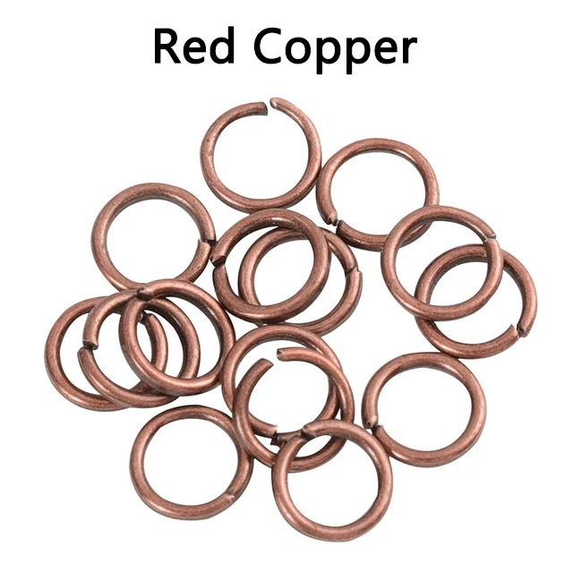 200pcs/lot Wholesale Open Circle Jump Rings Necklace Bracelet Earring Pendant Connectors DIY Making Jewelry Crafts Accessories Red Copper