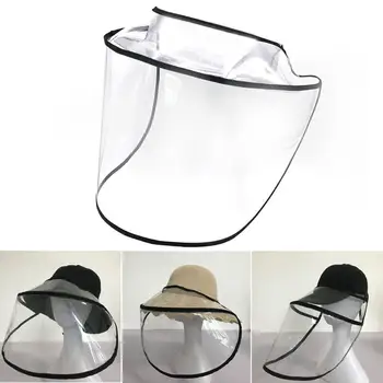 

10PCS Transparent Protective Hat Brim Protection Cap Adults Child Removable Outdoor Anti Saliva Splash Face Mask Hot