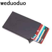 Weduoduo RFID Противоугонный держатель для карт тонкий ID кредитный держатель для карт унисекс автоматически твердый металлический кошелёк для банковских карт бизнес мини