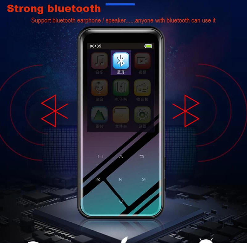 M15 стерео HIFI MP3-плеер+ 2,4 сенсорный экран+ Bluetooth+ электронная книга+ fm-радио+ цифровой диктофон Поддержка 24 языков