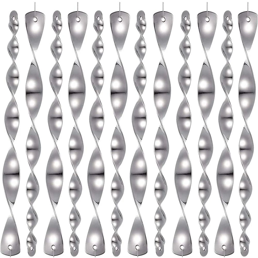12 Uds. De varillas repelentes de pájaros, espantapájaros, Dispositivo disuasorio con espiral reflectante intermitente, repelente de palomas y zorros, Control de plagas