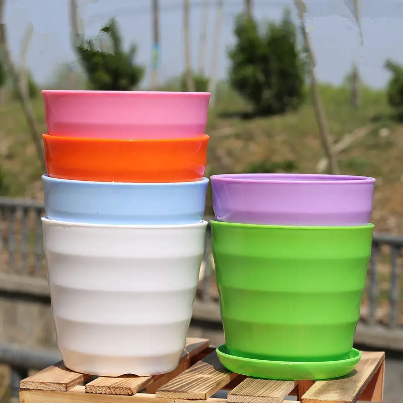 

1 PC Plastic Flower Plants Pots XS-XL Imitation Ceramic Thicken Succulents Nursery Garden Planter Home Office Decorative Crafts