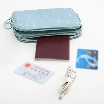 

Durable Double Layer With Zipper Thick Multifunction Travel Printed Waterproof Storage Bag Fashion Passport Wallet Portable
