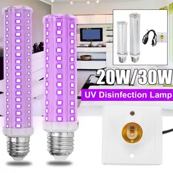 

E27 20W/30W Portable Sterilize UV Germicidal Light UV Ultraviolet Lamp Home Sterilizing Corn Shape Light Bulb With Lamp Holder