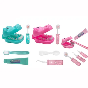 

9Pcs Kids Pretend Play Toy Dentist Check Teeth Model Set Medical Kit Educational Role Play Simulation Learing Toys For Children