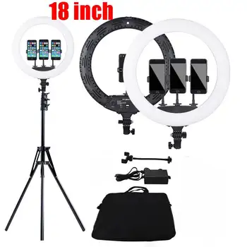 

18 inch LED Ring Light Photo Studio lighting 416PCS LED Photography Dimmable Ring Lamp With 2.1M Stand for Makeup,YouTube Video