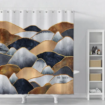 

Mountain Printed Shower Curtain For Bathroom Waterproof Bath Shower Curtain With Hooks Polyester Bathroom Shower Curtain Decor