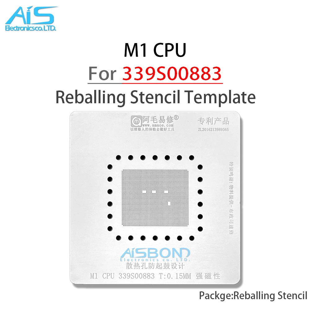 Amaoe Mac Bga Reballing Stencil Per Mac Pro M1 Cpu T T = 0.15Mm Chip Tin Plant Net