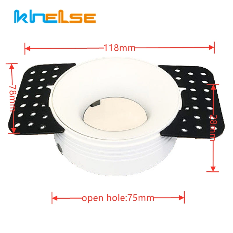 Round Recessed Ceiling Mount Downlight Frame Bracket LED MR16/GU10 Lamp Socket Holder Base Rimless Spot Lighting Fitting Fixture