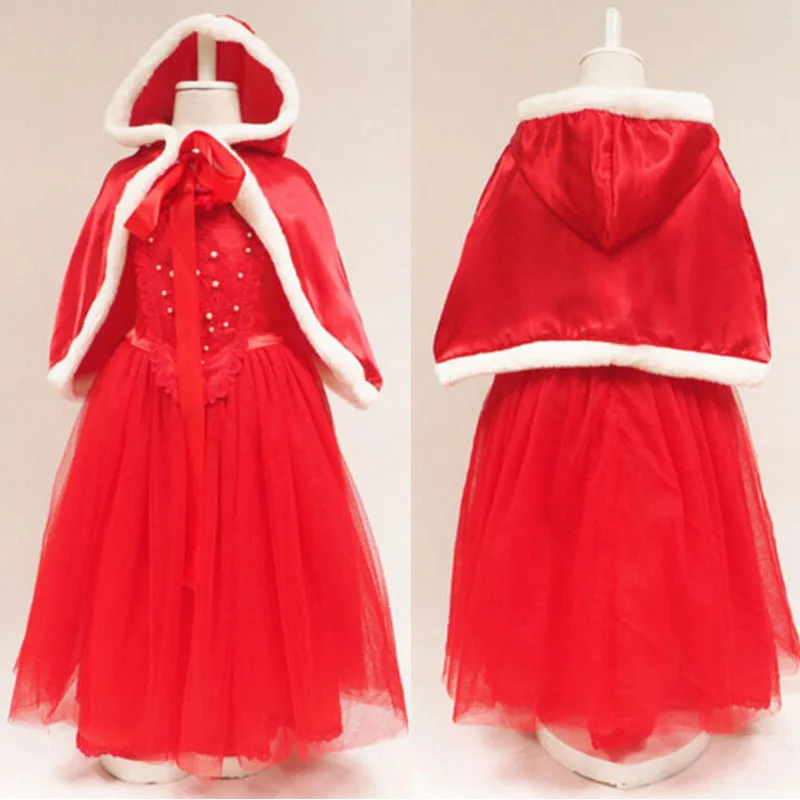 

Europe And America Children Christmas Mantle Set Dress Girls Performance Cosplay Children Skirt