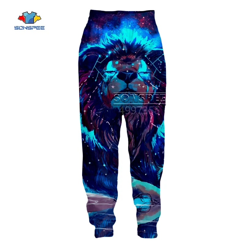SONSPEE одежда с 3D принтом льва, волшебного звездного неба в стиле Харадзюку для взрослых и детей постарше, толстовки, футболки, жилетки, штаны, мужская куртка для женщин D31