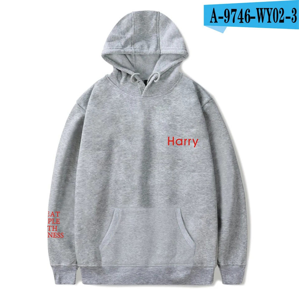 gray Толстовки мужские толстовки lil peep Hot Harry Styles угощать людей с добротой буквенным узором популярные мужские/женские повседневные толстовки - Цвет: gray