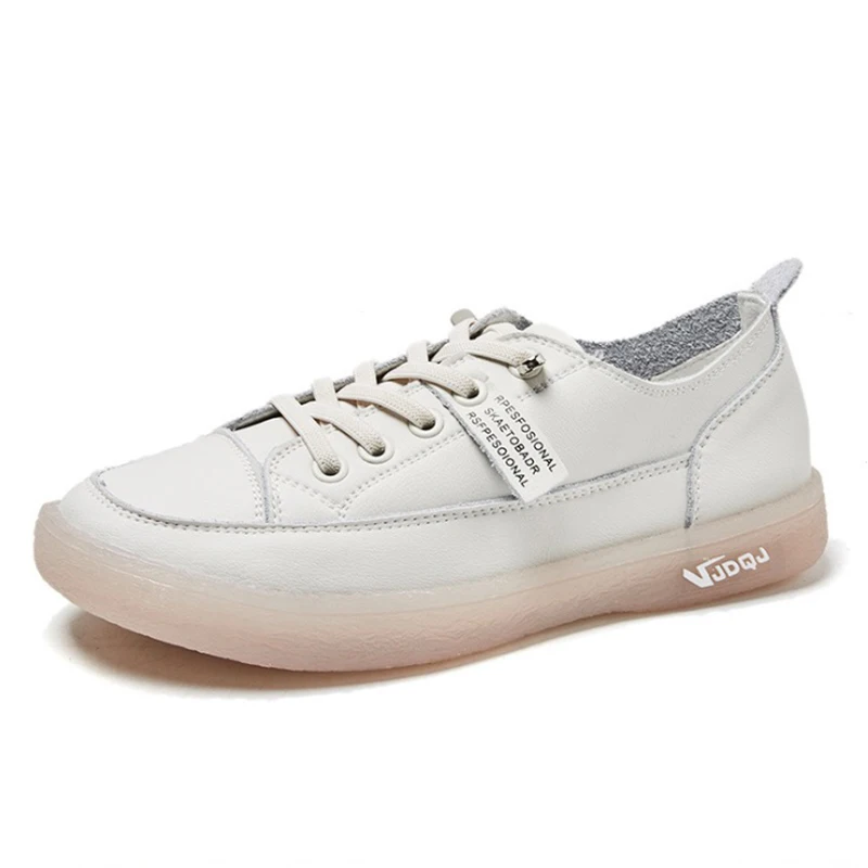 Women Sneakers Fashion Soft Leather Women Casual Shoes 2020 Spring Flats Summer shoes Women Shoes Tendon sole White Shoes