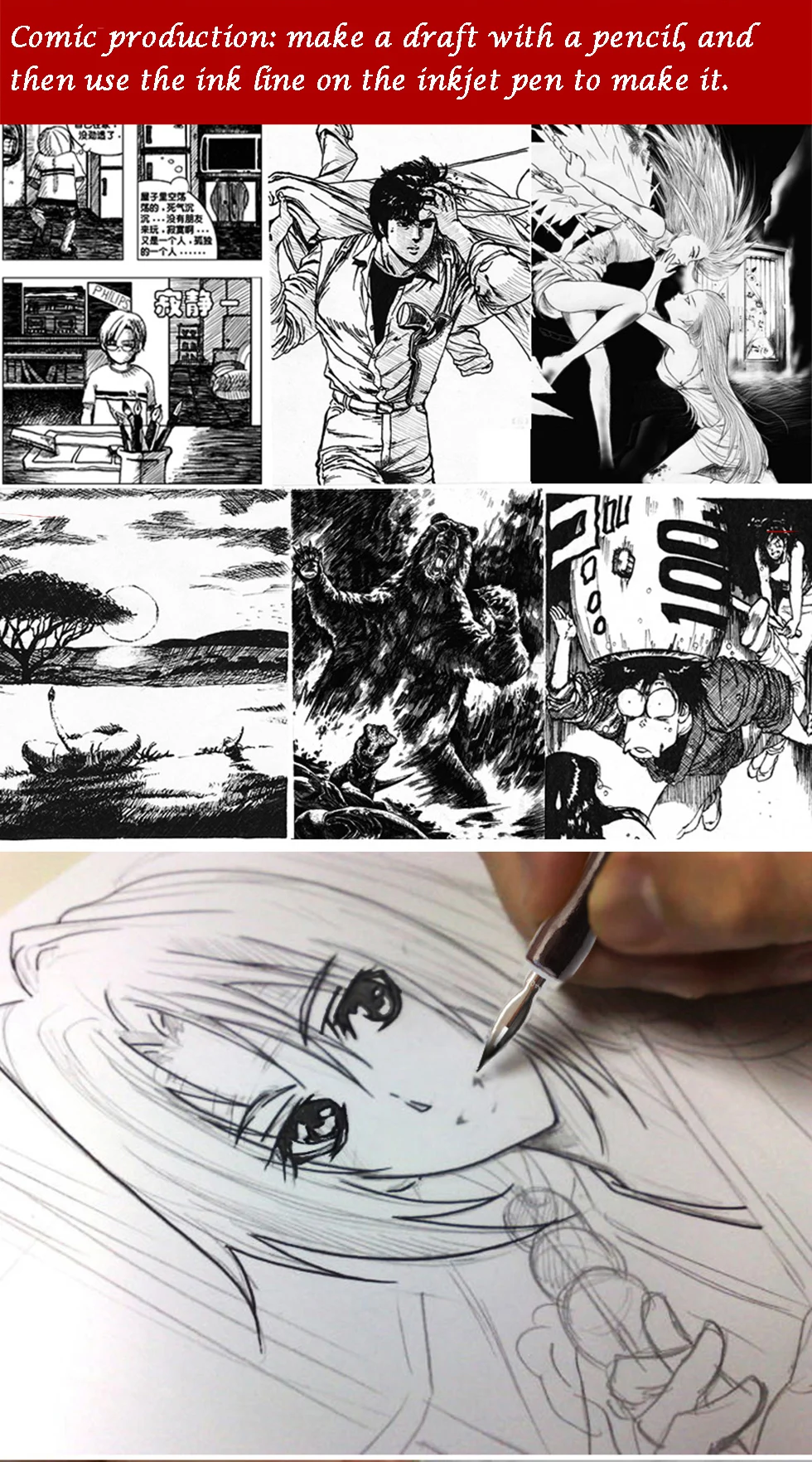 Tachikawa Cartoonist Saji/school G/D/Maru Nib Manga Fountain Pen Dipping Marker Art Set For Comic Sketch