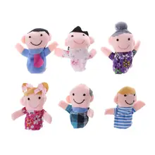 Boneco de pelúcia para crianças, 6 peças, para bebês, crianças, brinquedo de dedo para história, jogo para família