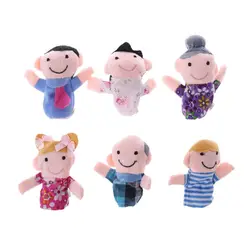 Muñecas de felpa para bebés y niños, juego de aprender historia, marionetas de dedos familiares, juguetes, 6 uds.