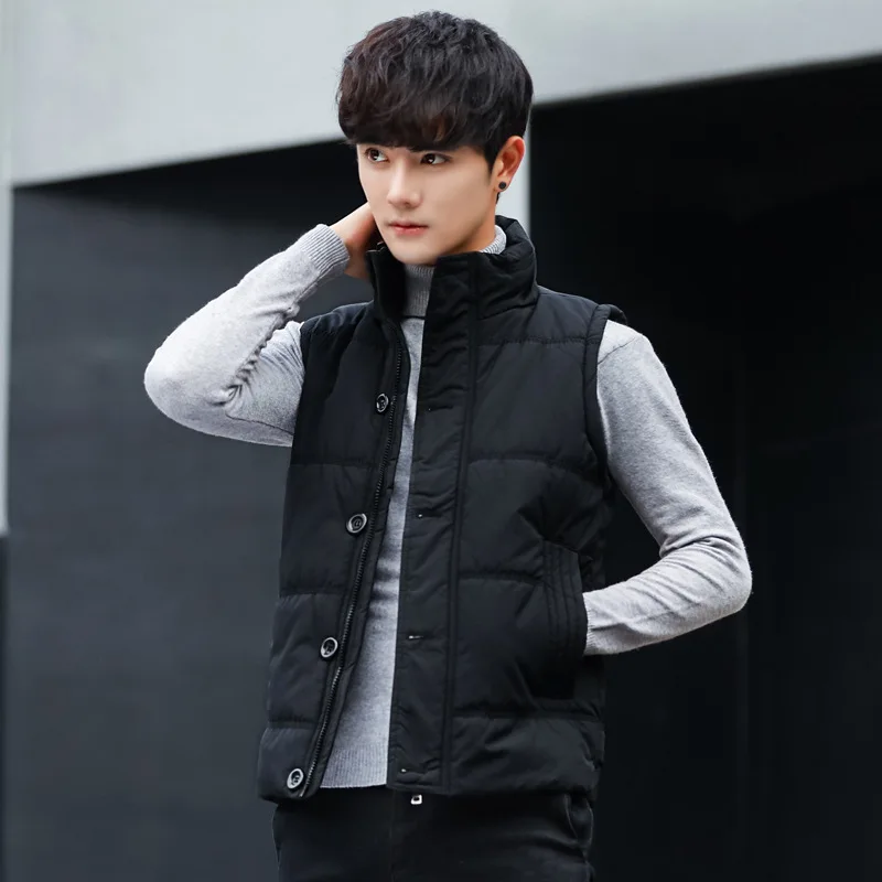 Хлопковый жилет мужской осенний и зимний стиль корейский стиль приталенный красивый зимний жилет теплый жилет мужской модный жилет