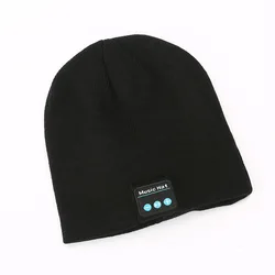Wireless Bluetooth Beanie Headset with Built-in Speakers (Black)