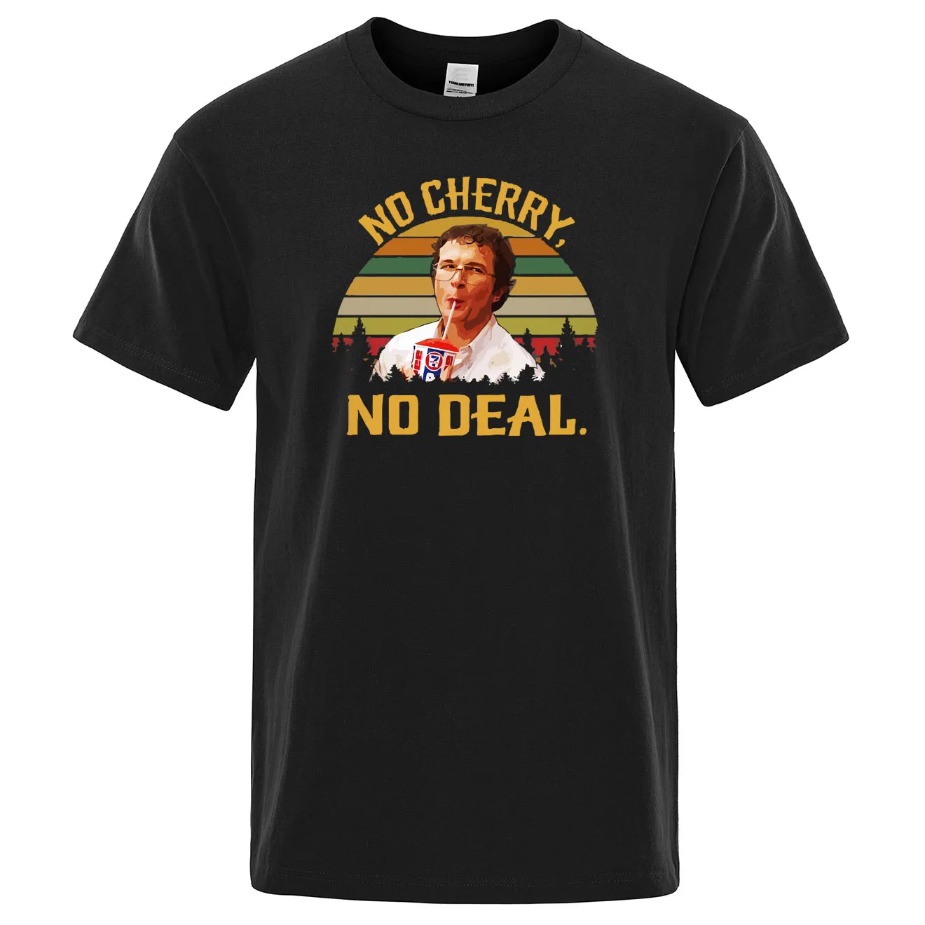 No Cherry No Deal Мужская футболка с рисунком, короткий рукав, повседневные летние хлопковые топы, винтажная Ретро футболка, футболка с принтом «чужак» - Цвет: black 6